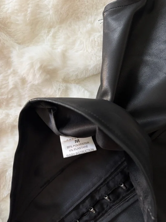 Miss Lola Black Faux Leather Corset Bodysuit - Picture 6 of 6